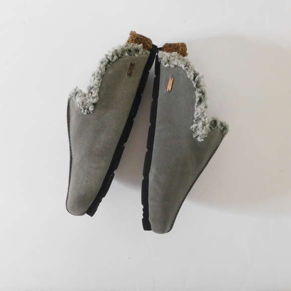 NWT!! New in Box FREE PEOPLE Damon Cozy Mules Gray Suede Slate Faux Fur 36.5 6 - Picture 4 of 15